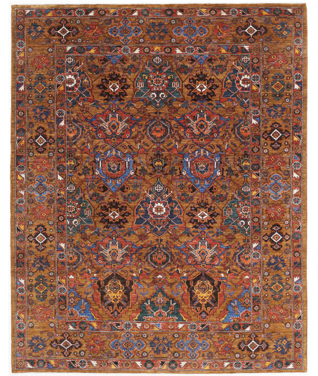 Humna 8'1'' X 10'2'' Hand-Knotted Wool Rug 8'1'' x 10'2'' (243 X 305) / Brown / Blue