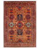 Hand Knotted Humna Wool Rug 8' 10" X 12' 7" 8' 10" X 12' 7" (269 X 383) / Gold / Rust