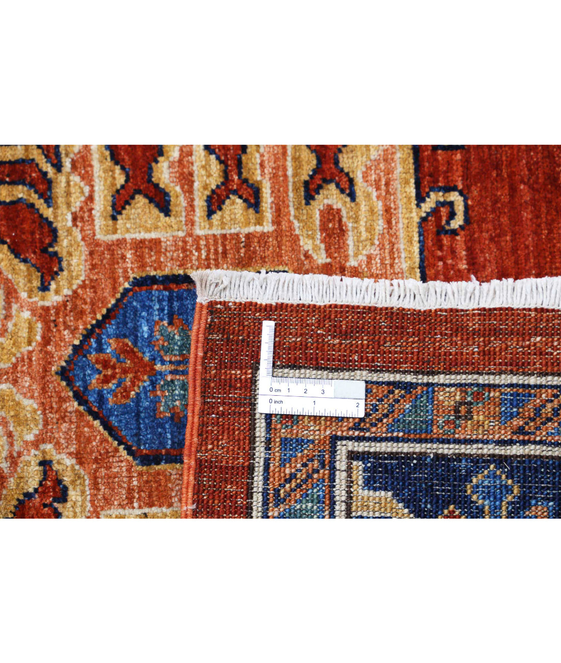 Humna 10'0'' X 13'5'' Hand-Knotted Wool Rug 10'0'' x 13'5'' (300 X 403) / Red / Blue