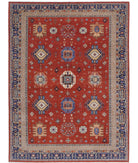 Humna 10'0'' X 13'5'' Hand-Knotted Wool Rug 10'0'' x 13'5'' (300 X 403) / Red / Blue