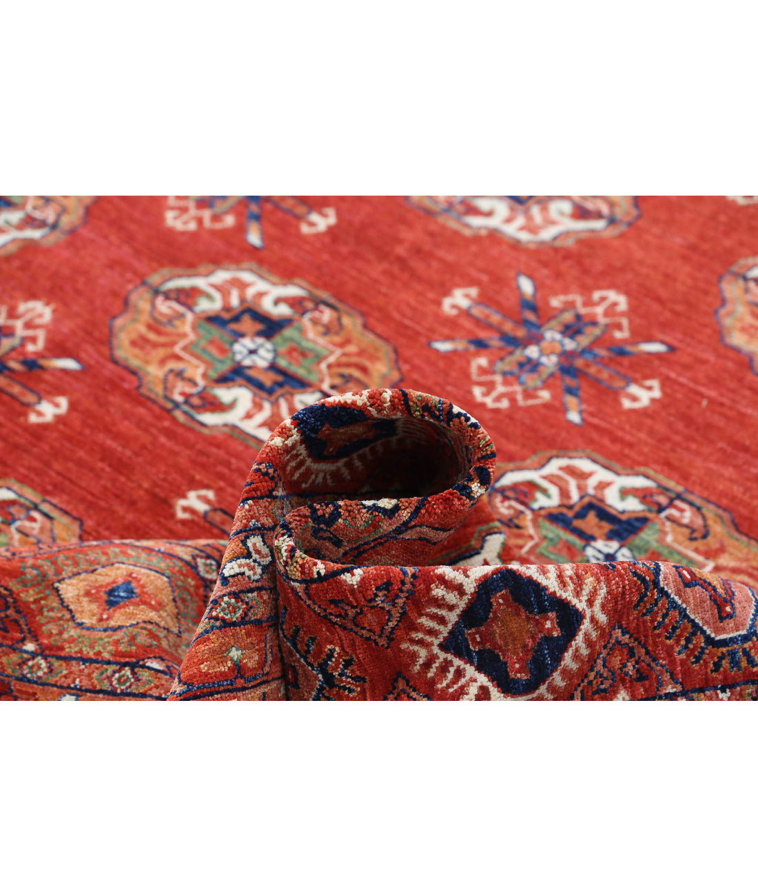 Humna 9'10'' X 14'3'' Hand-Knotted Wool Rug 9'10'' x 14'3'' (295 X 428) / Red / Blue