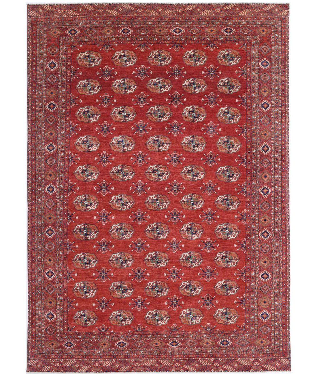 Humna 9'10'' X 14'3'' Hand-Knotted Wool Rug 9'10'' x 14'3'' (295 X 428) / Red / Blue