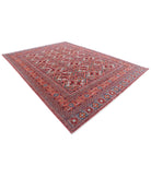 Humna 10'1'' X 13'8'' Hand-Knotted Wool Rug 10'1'' x 13'8'' (303 X 410) / Red / Blue