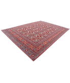 Humna 10'1'' X 13'8'' Hand-Knotted Wool Rug 10'1'' x 13'8'' (303 X 410) / Red / Blue