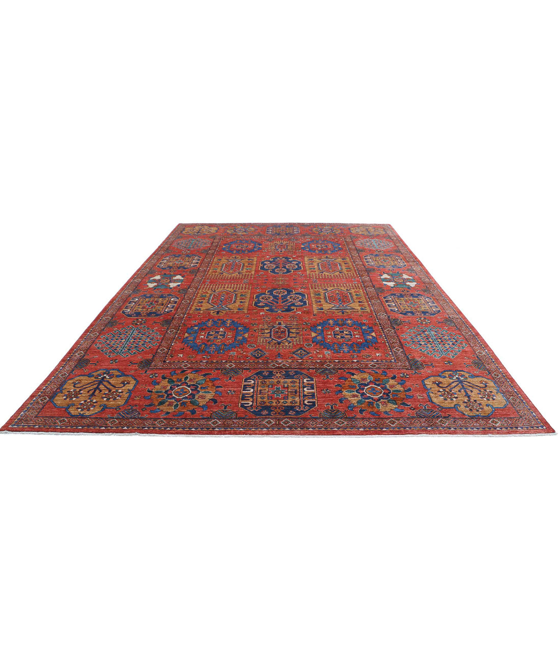 Humna 10'3'' X 14'4'' Hand-Knotted Wool Rug 10'3'' x 14'4'' (308 X 430) / Red / Blue