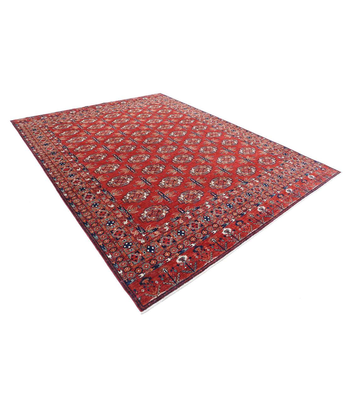 Humna 8'11'' X 11'7'' Hand-Knotted Wool Rug 8'11'' x 11'7'' (268 X 348) / Red / Blue