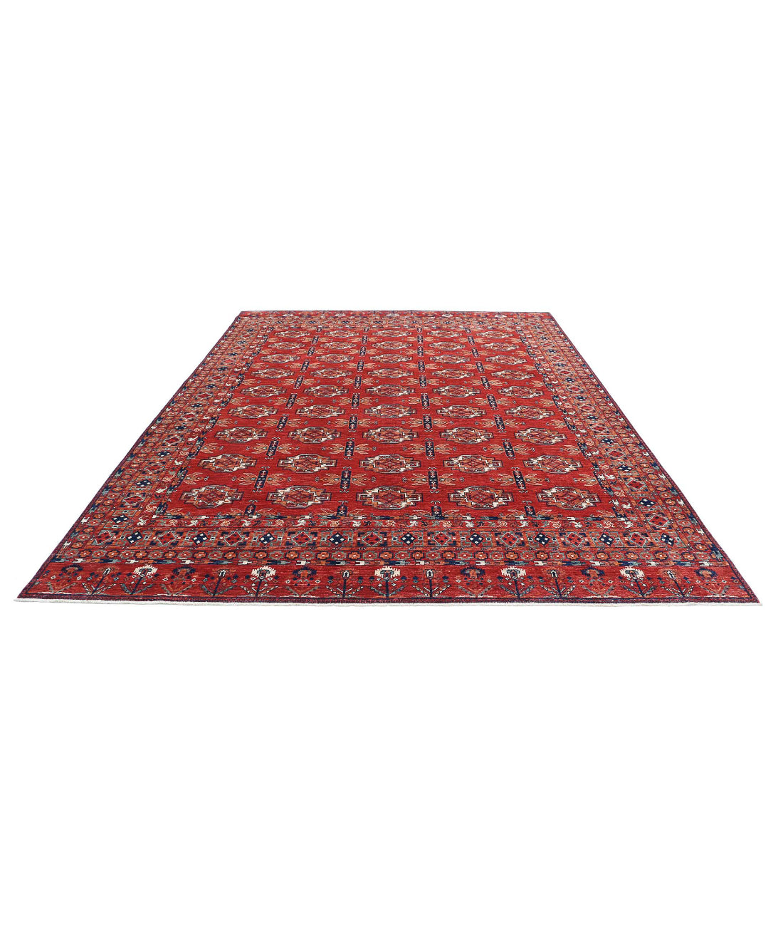 Humna 8'11'' X 11'7'' Hand-Knotted Wool Rug 8'11'' x 11'7'' (268 X 348) / Red / Blue