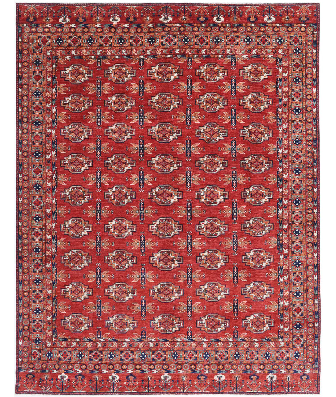 Humna 8'11'' X 11'7'' Hand-Knotted Wool Rug 8'11'' x 11'7'' (268 X 348) / Red / Blue