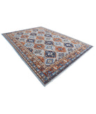 Humna 9'0'' X 12'7'' Hand-Knotted Wool Rug 9'0'' x 12'7'' (270 X 378) / Blue / Rust