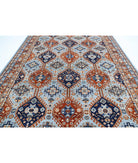 Humna 9'0'' X 12'7'' Hand-Knotted Wool Rug 9'0'' x 12'7'' (270 X 378) / Blue / Rust