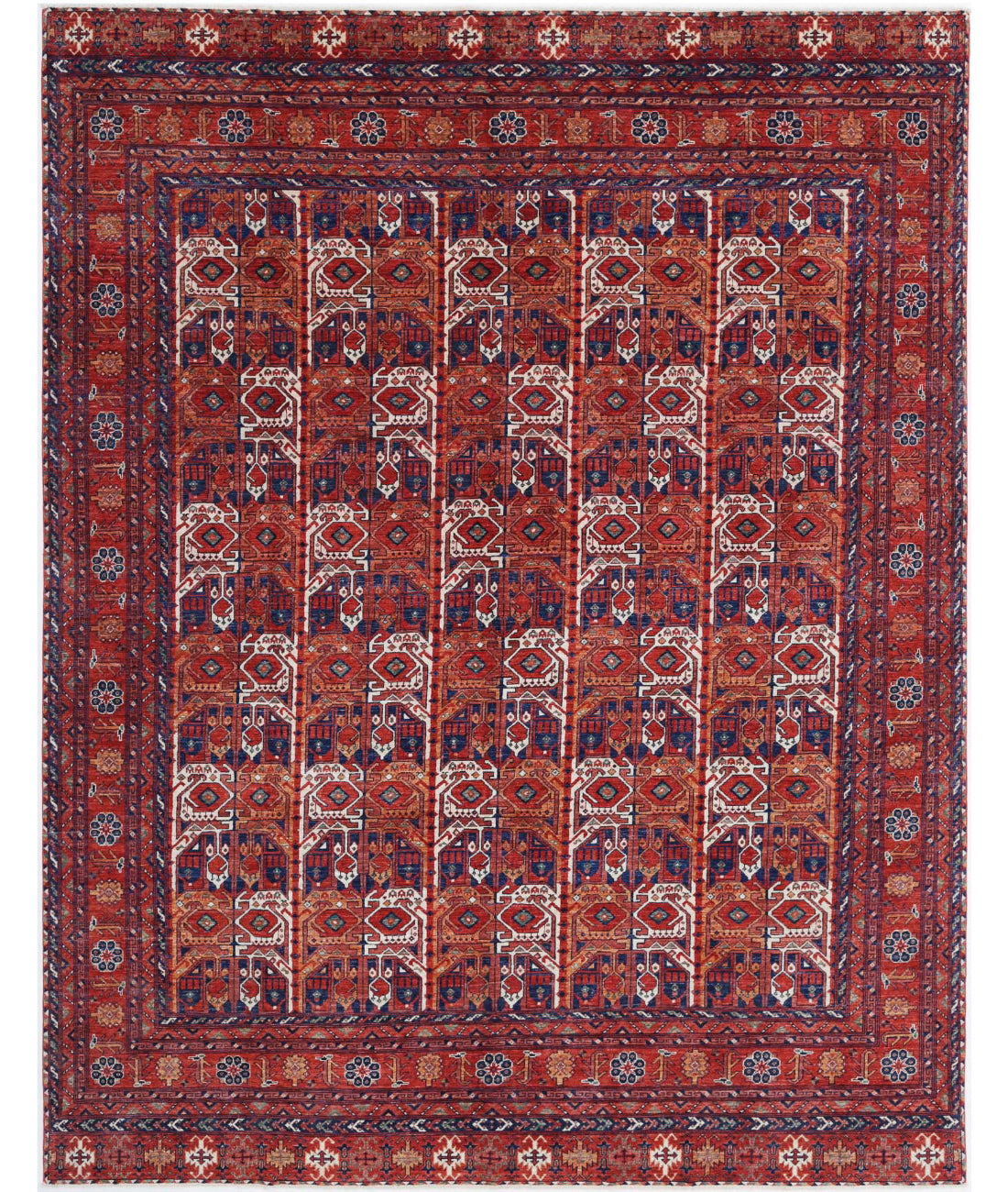 Humna 8'11'' X 11'7'' Hand-Knotted Wool Rug 8'11'' x 11'7'' (268 X 348) / Red / Blue