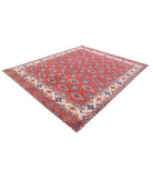 Humna 8'1'' X 9'9'' Hand-Knotted Wool Rug 8'1'' x 9'9'' (243 X 293) / Red / Ivory