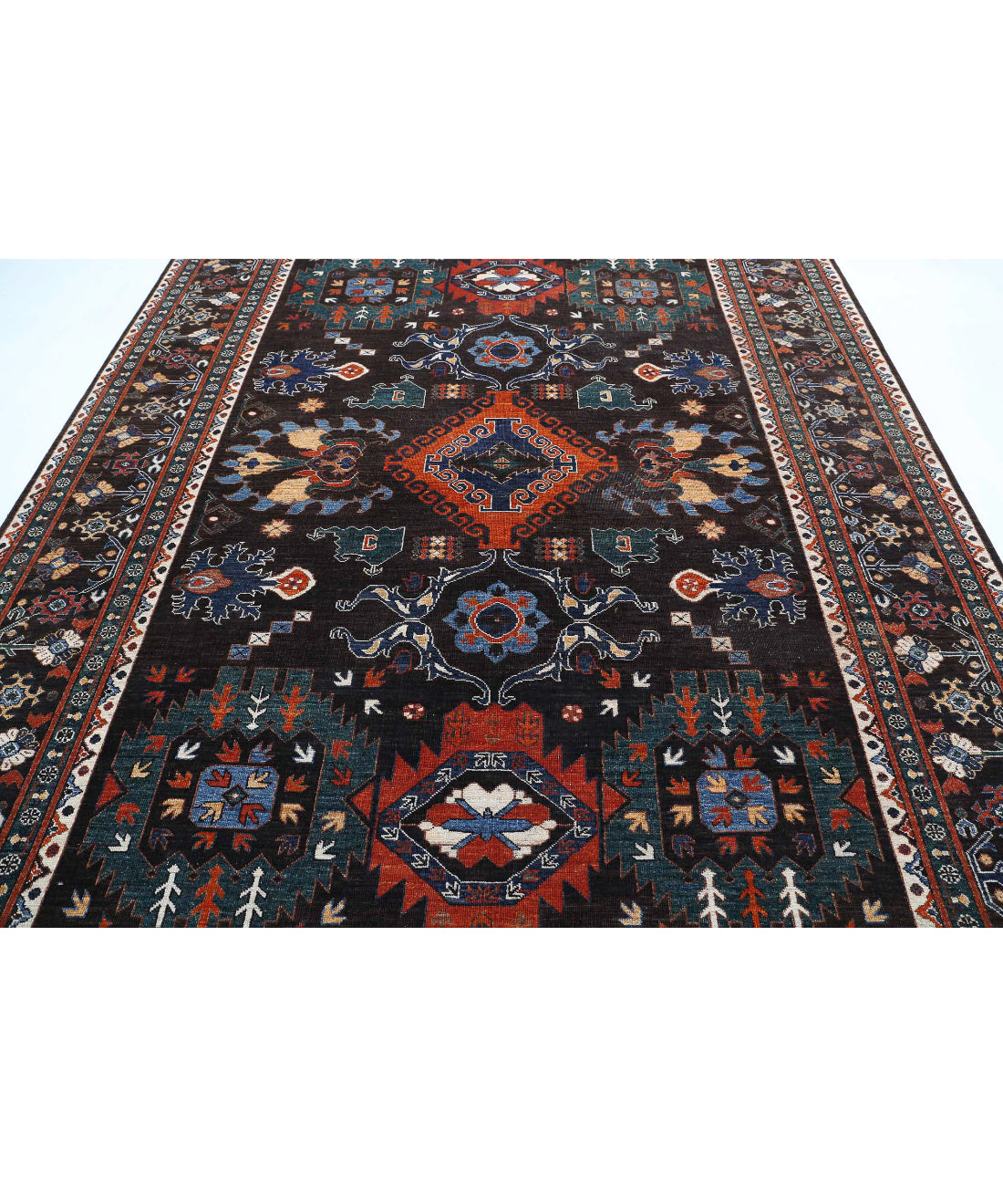 Humna 8'3'' X 10'9'' Hand-Knotted Wool Rug 8'3'' x 10'9'' (248 X 323) / Brown / Blue