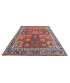 Humna 7'8'' X 9'7'' Hand-Knotted Wool Rug 7'8'' x 9'7'' (230 X 288) / Red / Blue