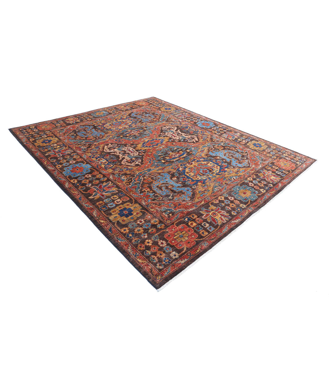 Humna 8'1'' X 9'8'' Hand-Knotted Wool Rug 8'1'' x 9'8'' (243 X 290) / Brown / Taupe