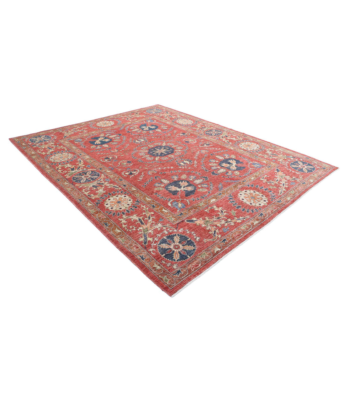 Humna 8'4'' X 10'2'' Hand-Knotted Wool Rug 8'4'' x 10'2'' (250 X 305) / Red / Blue