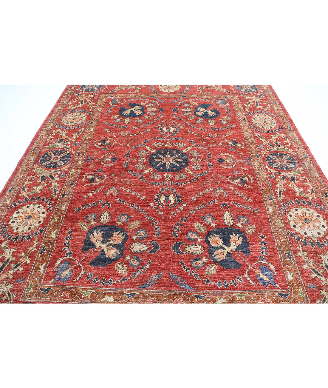 Humna 8'4'' X 10'2'' Hand-Knotted Wool Rug 8'4'' x 10'2'' (250 X 305) / Red / Blue