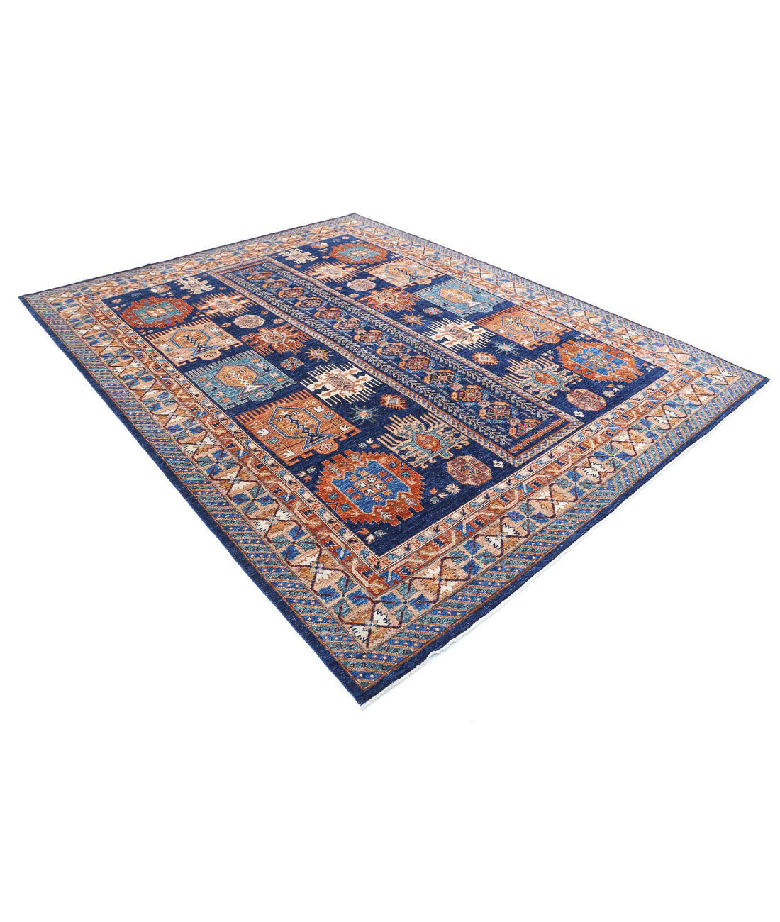 Humna 8'1'' X 10'0'' Hand-Knotted Wool Rug 8'1'' x 10'0'' (243 X 300) / Blue / Gold