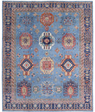 Humna 8'0'' X 9'9'' Hand-Knotted Wool Rug 8'0'' x 9'9'' (240 X 293) / Teal / Blue