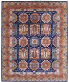 Humna 8'0'' X 9'9'' Hand-Knotted Wool Rug 8'0'' x 9'9'' (240 X 293) / Blue / Rust