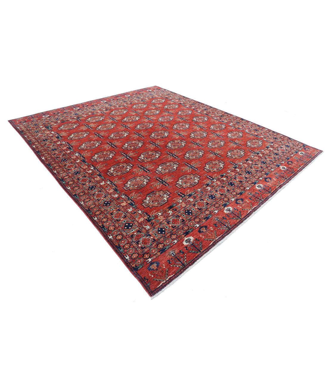 Humna 8'8'' X 10'3'' Hand-Knotted Wool Rug 8'8'' x 10'3'' (260 X 308) / Red / Blue