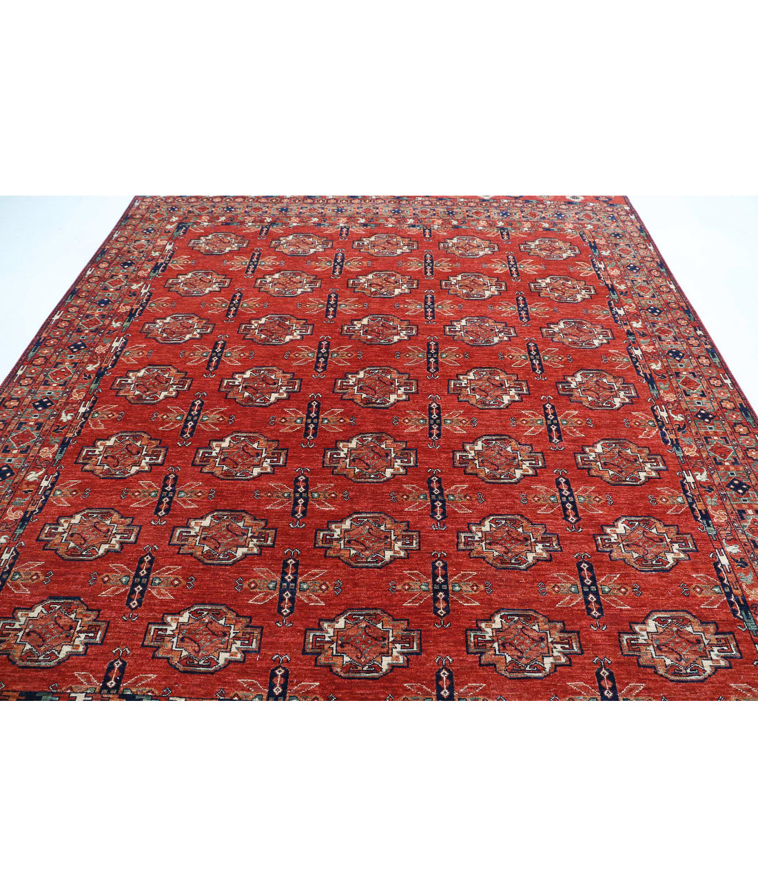 Humna 8'8'' X 10'3'' Hand-Knotted Wool Rug 8'8'' x 10'3'' (260 X 308) / Red / Blue