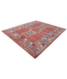 Humna 8'5'' X 9'10'' Hand-Knotted Wool Rug 8'5'' x 9'10'' (253 X 295) / Red / Blue