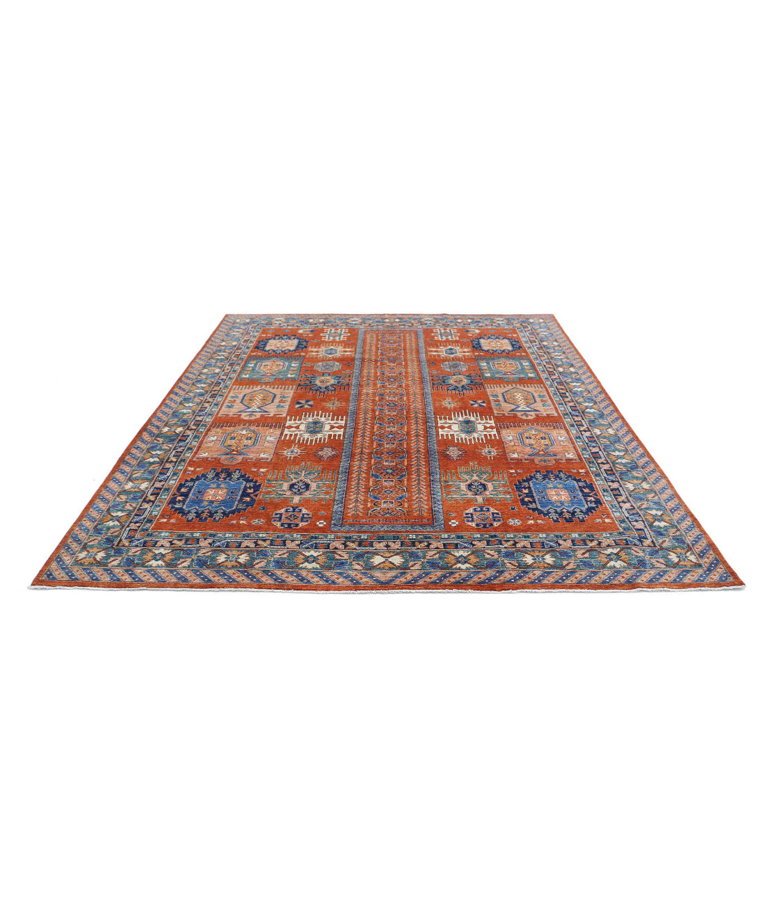 Humna 7'10'' X 9'6'' Hand-Knotted Wool Rug 7'10'' x 9'6'' (235 X 285) / Rust / N/A