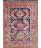 Humna 6'7'' X 9'0'' Hand-Knotted Wool Rug 6'7'' x 9'0'' (198 X 270) / Blue / Gold