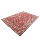 Humna 6'8'' X 9'8'' Hand-Knotted Wool Rug 6'8'' x 9'8'' (200 X 290) / Red / Ivory