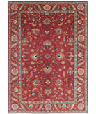 Humna 6'8'' X 9'8'' Hand-Knotted Wool Rug 6'8'' x 9'8'' (200 X 290) / Red / Ivory