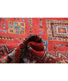 Humna 6'6'' X 8'7'' Hand-Knotted Wool Rug 6'6'' x 8'7'' (195 X 258) / Red / Blue