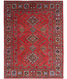 Humna 6'6'' X 8'7'' Hand-Knotted Wool Rug 6'6'' x 8'7'' (195 X 258) / Red / Blue