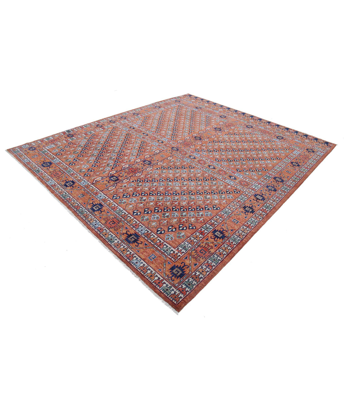 Humna 8'3'' X 9'10'' Hand-Knotted Wool Rug 8'3'' x 9'10'' (248 X 295) / Rust / Ivory