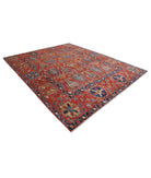 Humna 9'3'' X 11'3'' Hand-Knotted Wool Rug 9'3'' x 11'3'' (278 X 338) / Red / Blue