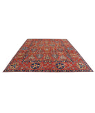 Humna 9'3'' X 11'3'' Hand-Knotted Wool Rug 9'3'' x 11'3'' (278 X 338) / Red / Blue