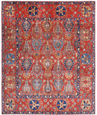 Humna 9'3'' X 11'3'' Hand-Knotted Wool Rug 9'3'' x 11'3'' (278 X 338) / Red / Blue