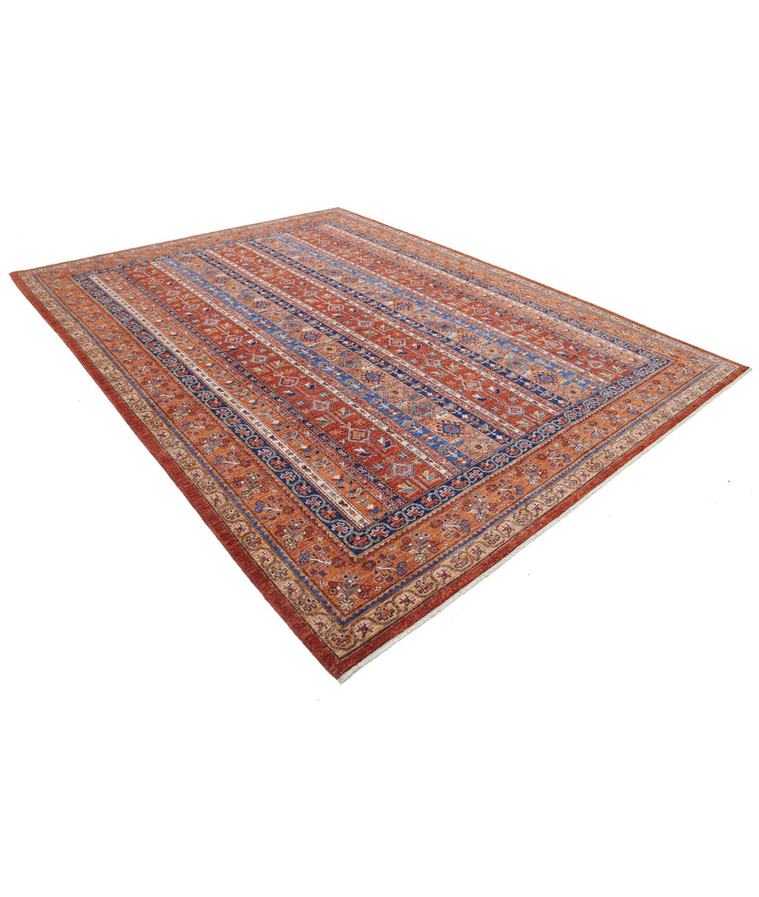 Shaal 9'2'' X 11'8'' Hand-Knotted Wool Rug 9'2'' x 11'8'' (275 X 350) / Rust / Brown