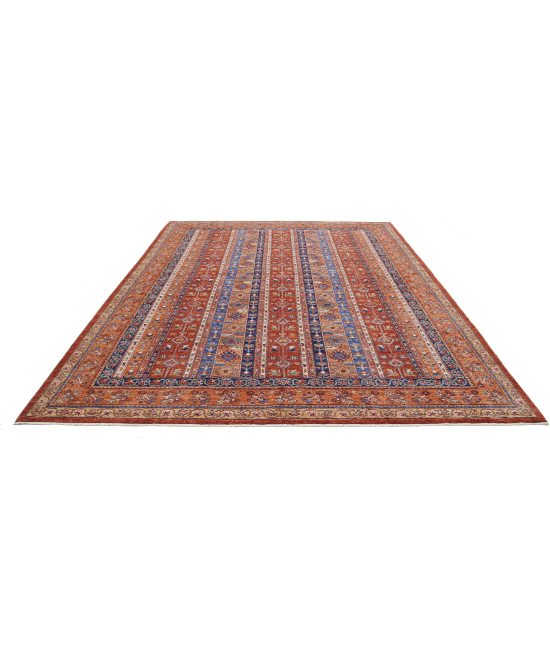 Shaal 9'2'' X 11'8'' Hand-Knotted Wool Rug 9'2'' x 11'8'' (275 X 350) / Rust / Brown