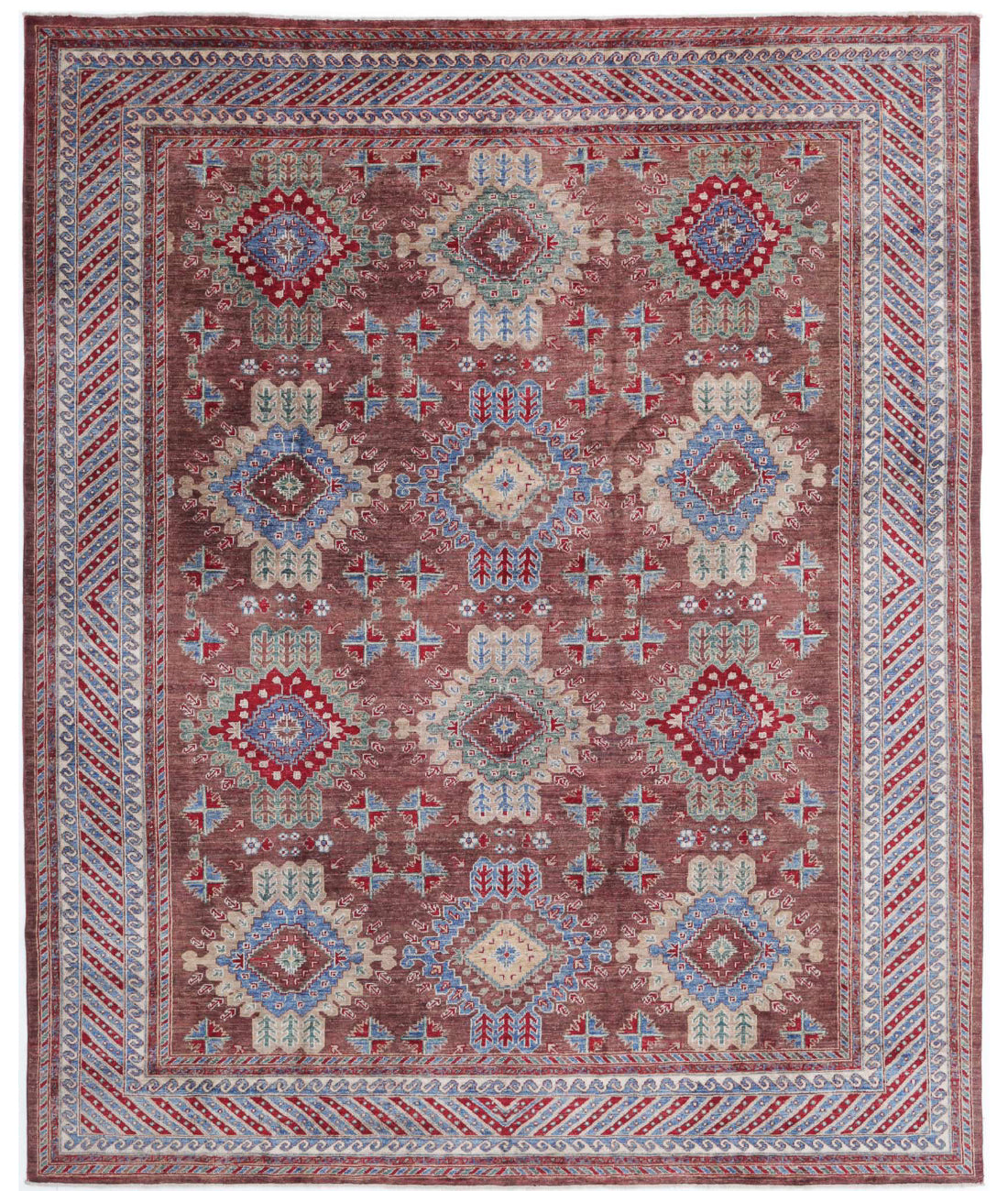 Humna 8'0'' X 9'8'' Hand-Knotted Wool Rug 8'0'' x 9'8'' (240 X 290) / Brown / Ivory