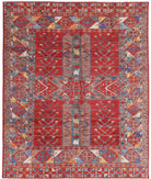 Humna 9'1'' X 10'10'' Hand-Knotted Wool Rug 9'1'' x 10'10'' (273 X 325) / Rust / Blue