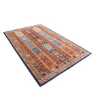 Humna 5'9'' X 8'7'' Hand-Knotted Wool Rug 5'9'' x 8'7'' (173 X 258) / Blue / Red