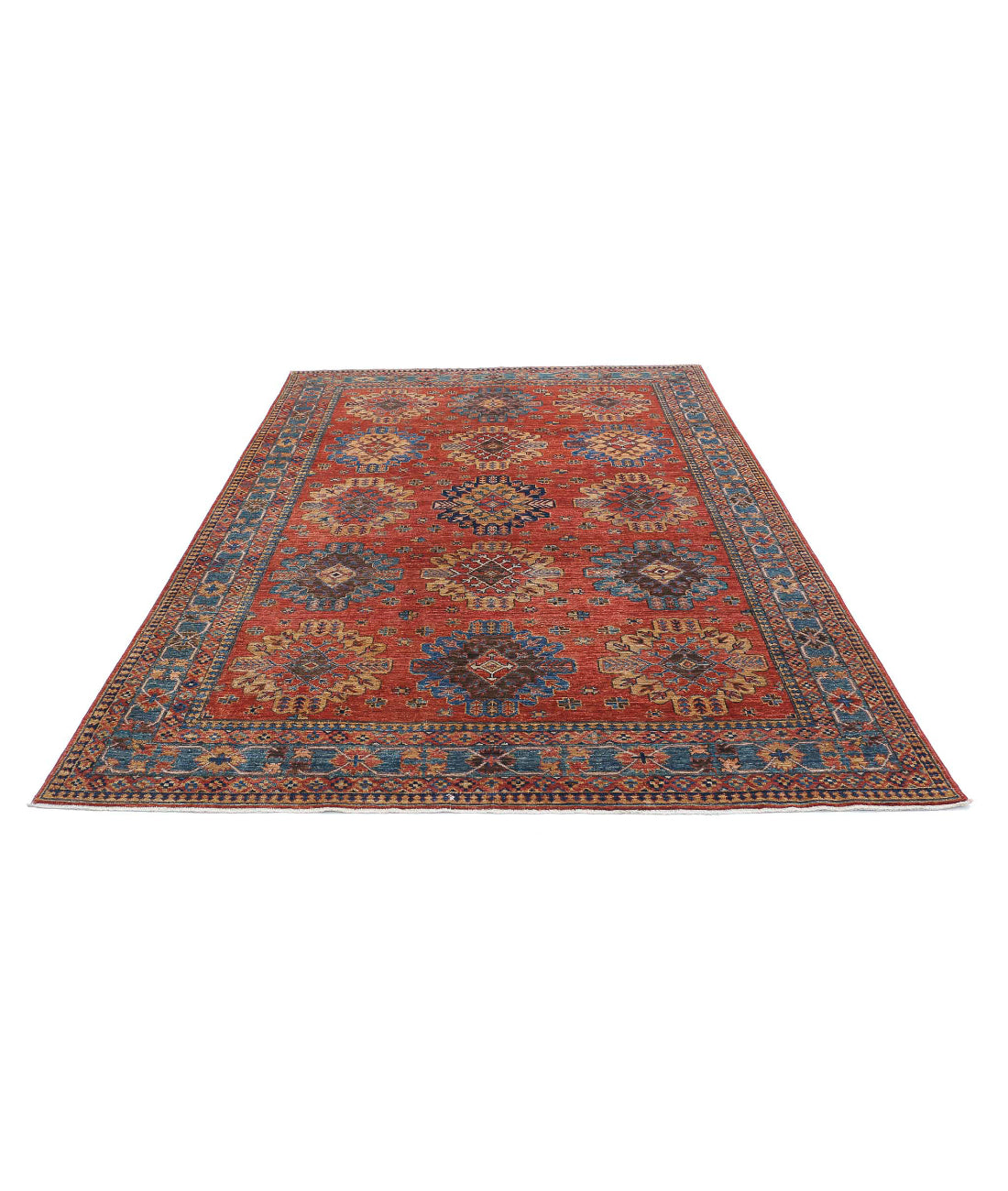 Humna 6'8'' X 9'10'' Hand-Knotted Wool Rug 6'8'' x 9'10'' (200 X 295) / Rust / N/A