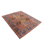 Humna 5'9'' X 7'2'' Hand-Knotted Wool Rug 5'9'' x 7'2'' (173 X 215) / Brown / Blue