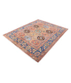 Humna 5'9'' X 7'2'' Hand-Knotted Wool Rug 5'9'' x 7'2'' (173 X 215) / Brown / Blue