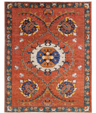 Humna 5'0'' X 6'5'' Hand-Knotted Wool Rug 5'0'' x 6'5'' (150 X 193) / Rust / N/A