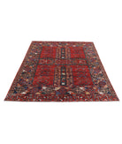 Humna 5'5'' X 6'8'' Hand-Knotted Wool Rug 5'5'' x 6'8'' (163 X 200) / Red / Blue