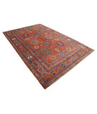 Humna 6'8'' X 10'4'' Hand-Knotted Wool Rug 6'8'' x 10'4'' (200 X 310) / Rust / Gold