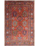 Humna 6'8'' X 10'4'' Hand-Knotted Wool Rug 6'8'' x 10'4'' (200 X 310) / Rust / Gold