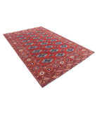 Humna 6'4'' X 9'6'' Hand-Knotted Wool Rug 6'4'' x 9'6'' (190 X 285) / Rust / Blue